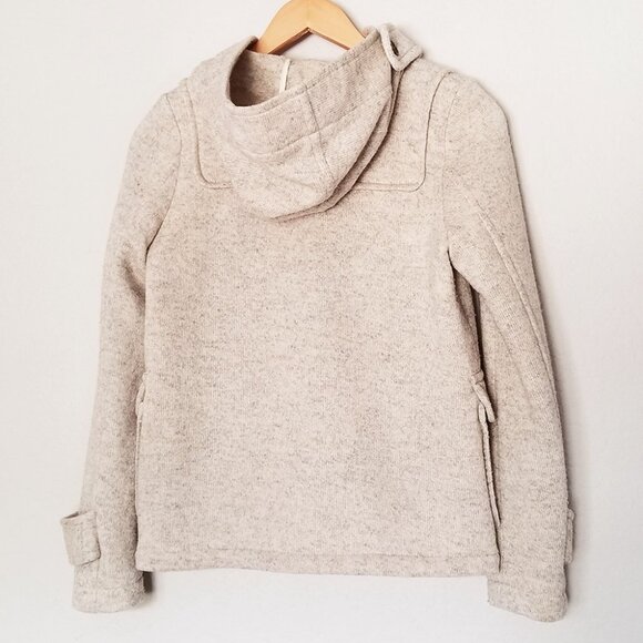 MUJI Wool Blend Toggle Button Hooded Duffel Jacket Preppy Academia Y2K Rare XS - Picture 4 of 16